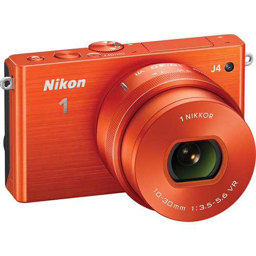 Nikon 1 J4 Mirrorless 18.4MP Digital Camera w/ 10-30mm Lens Orange Factory Refurbished