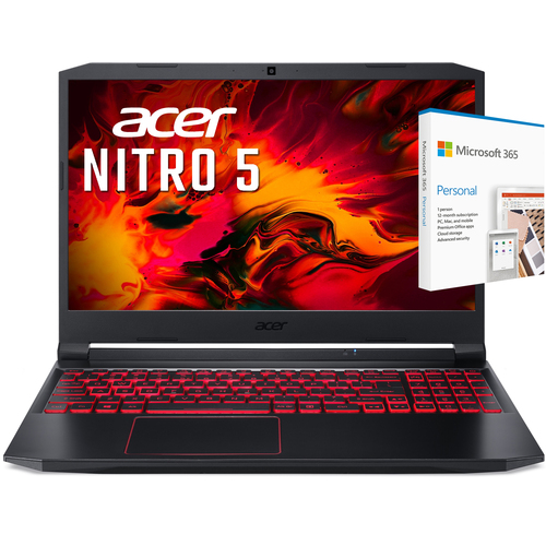 Acer Nitro 5 15.6` FHD Gaming Laptop 8GB 512GB SSD Intel i5 + 1Yr Microsoft 365