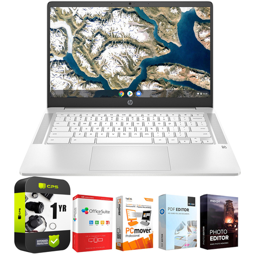 Hewlett Packard 14` HD Intel N4000 4GB RAM, 32GB SSD Chromebook Laptop +Protection Plan Pack
