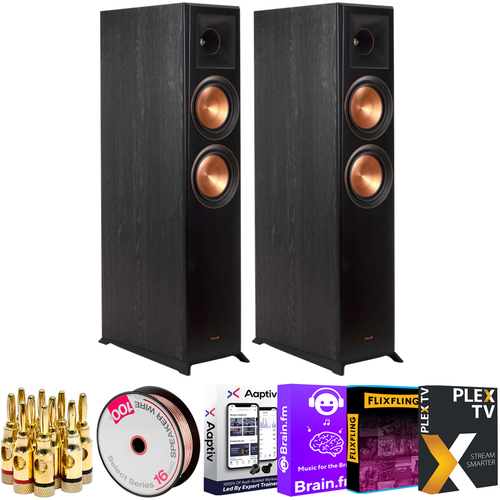 Klipsch RP-6000F Reference Premier 6.5` 2-Way Speaker, Ebony 2-Pack +Accessories Bundle