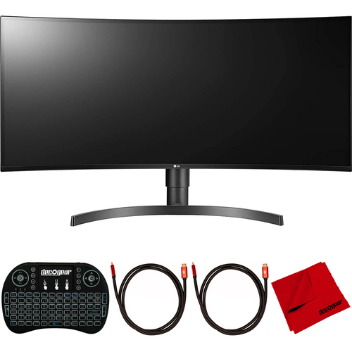 LG 34` 21:9 UltraWide QHD 3440x1440 Curved IPS Monitor w/ HDR10 +Accessories Bundle