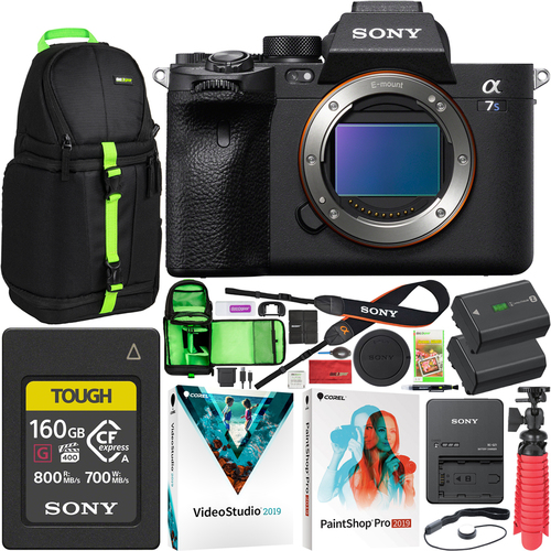 Sony a7s III Mirrorless 4K Camera Body 160GB CFexpress Card 2 Battery Backpack Bundle