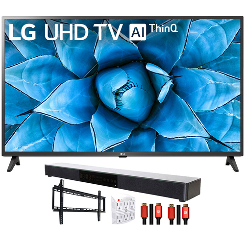 LG 75UN7370PUE 75` UHD 4K HDR AI TV (2020) with Deco Gear Soundbar Bundle