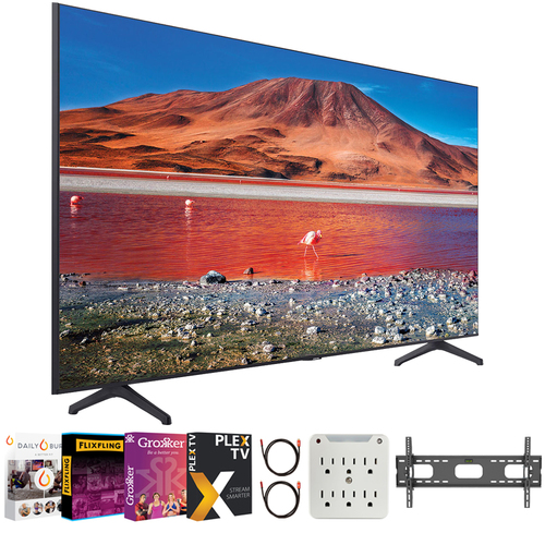 Samsung UN43TU7000 43` 4K Ultra HD Smart LED TV (2020 Model) + Movies Streaming Pack