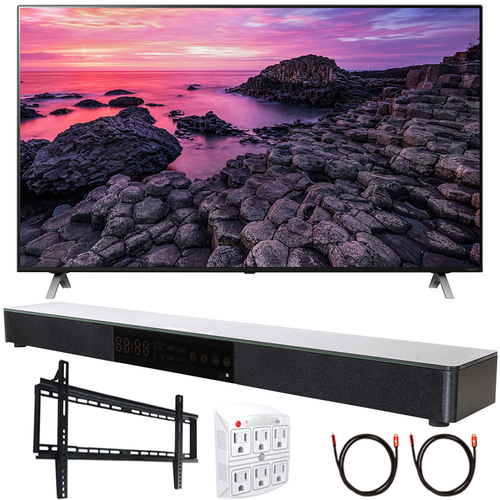 LG 65NANO90UNA 65` Nano 9 4K UHD TV AI ThinQ (2020) with Deco Gear Soundbar Bundle