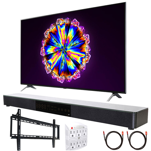 LG 55NANO90UNA 55` Nano 9 4K UHD TV AI ThinQ (2020) with Deco Gear Soundbar Bundle