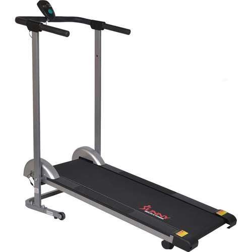 Sunny Health and Fitness SF-T1407M Manual Compact Walking Treadmill with LCD Monitor - Open Box