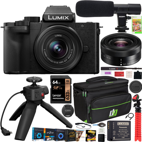 Panasonic DC-G100VK LUMIX G100 Mirrorless Camera 4K Vlogging Kit 12-32mm Lens Tripod Grip