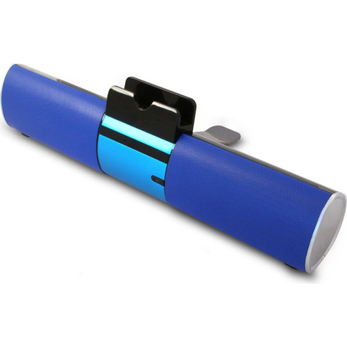 Digital Gadgets Concept Blue Bluetooth Speaker Bar with Dock For Smartphone or Tablet