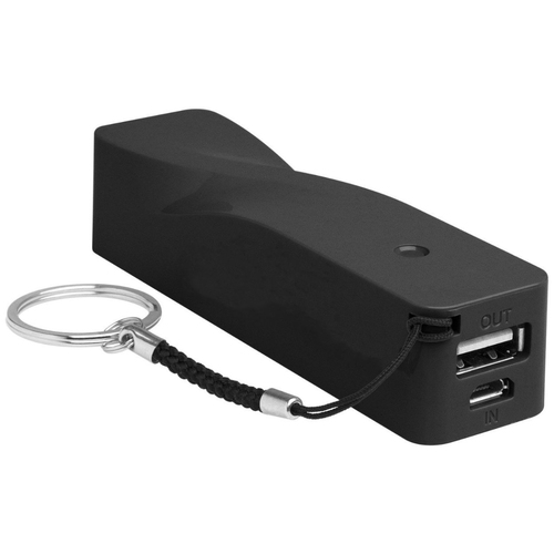 2600mAh Portable Power Bank for Tablets & Smartphones (Black Twist) - PWRBNK01