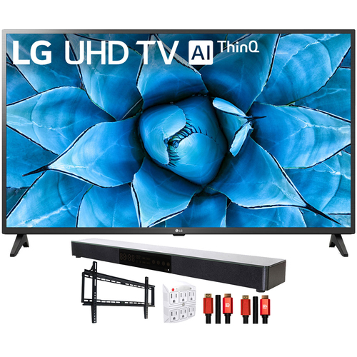LG 50UN7300PUF 50` 4K UHD TV with AI ThinQ (2020) with Deco Gear Soundbar Bundle