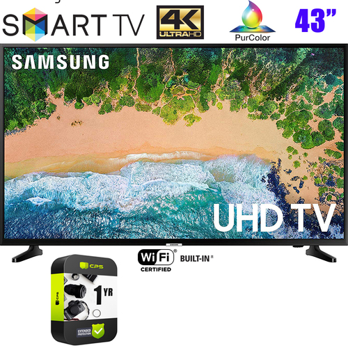 Samsung 43` NU6900 Smart 4K UHD TV (2018) UN43NU6900 (Renewed) + 1 Year Protection Plan
