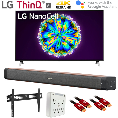 LG 75` Nano 8 Series 4K Smart UHD NanoCell TV w/ AI ThinQ 2020 +Soundbar Bundle