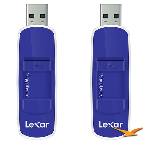 Lexar 16GB JumpDrive S70 USB Flash Drive 2-Pack - Blue Top w/ White Bottom