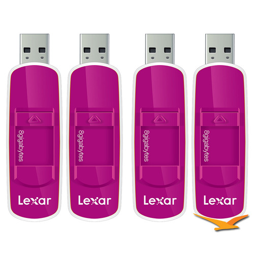 Lexar 8GB JumpDrive High Speed USB Flash Drive 4-Pack (Pink) - Bulk Packaged
