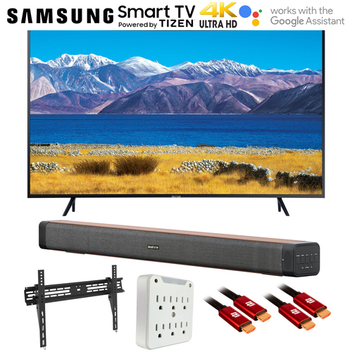 Samsung 55` HDR 4K UHD Smart Curved TV (2020) with Deco Home Soundbar Bundle