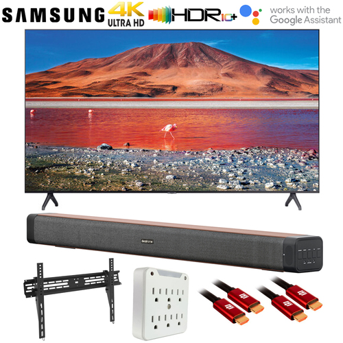 Samsung 82` TU6950 4K Crystal UHD HDR Smart TV (2020) with Deco Home Soundbar Bundle
