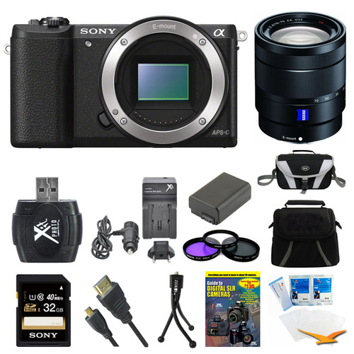 Sony a5100 Mirrorless Camera 32GB 16-70mm f/4 Mid Range Zoom Lens Black Bundle