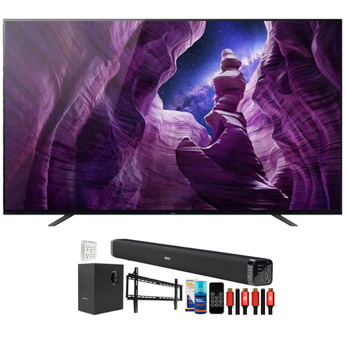 Sony XBR65A8H 65` A8H 4K UHD OLED Smart TV (2020) with Deco Gear Home Theater Bundle
