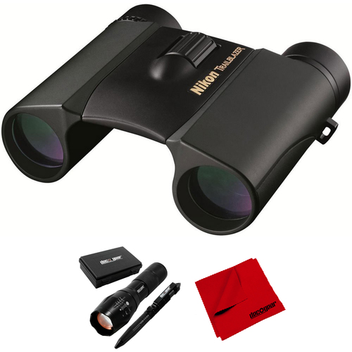 Nikon Trailblazer 10x25 ATB Waterproof Binoculars with Accessories Bundle
