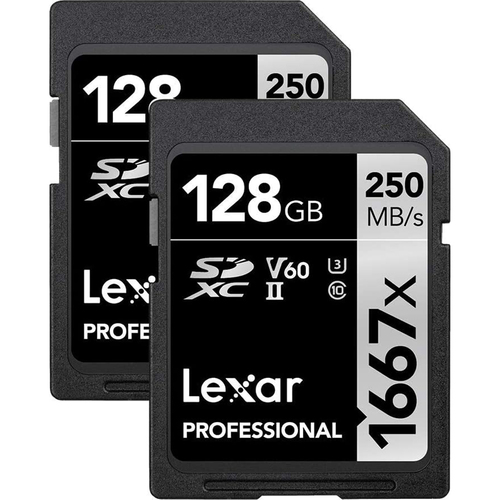 128GB Professional 1667x UHS-II SDXC Memory Card (2-Pack)