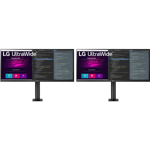 LG 34WN780-B 34` 21:9 UltraWide QHD 3440x1440 Ergo IPS HDR Monitor (2-Pack)