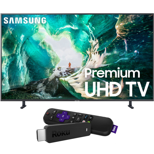Samsung 75` RU8000 LED Smart 4K UHD TV 2019 Refurbished + Roku Streaming Stick