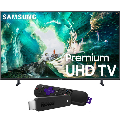 Samsung 65` RU8000 LED Smart 4K UHD TV 2019 Refurbished + Roku Streaming Stick