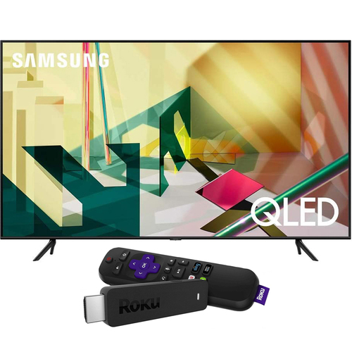 Samsung 65` 4K QLED Smart TV 2020 Refurbished with Roku Streaming Stick