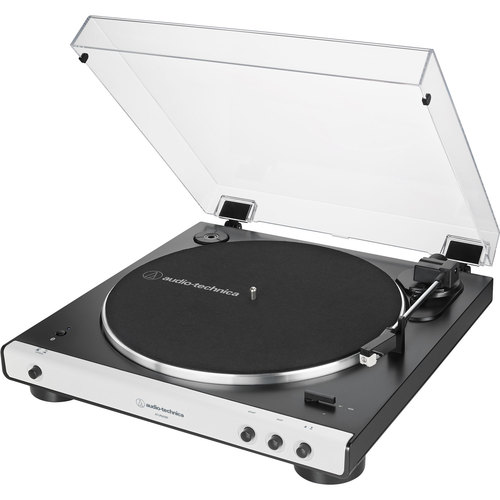 Audio-Technica AT-LP60XBT-WH Fully Automatic Belt-Drive Bluetooth Turntable, B&W (Refurbished)