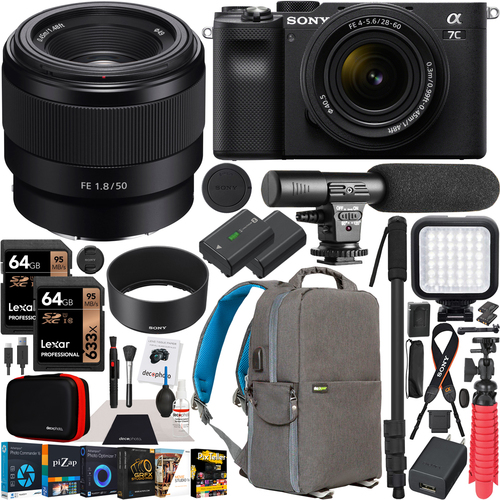 Sony a7C Mirrorless Full Frame Camera 2 Lens Kit 28-60mm F4-5.6 + 50mm F1.8 Bundle