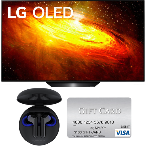 LG BX 65 inch Class 4K Smart OLED TV (OLED65BXPUA) + HBS-FN6 Earbuds + $100 Visa GC