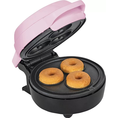 Mini Portable Round Electric Mini Donut Baker Nonstick in Pink - 11304882P