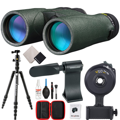 Vanguard VEO ED 10x42 Lightweight Carbon Body Binoculars w/ Accessories Bundle