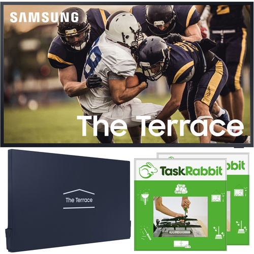Samsung 65` The Terrace QLED 4K UHD HDR Smart TV w/ TV Dust Cover Bundle