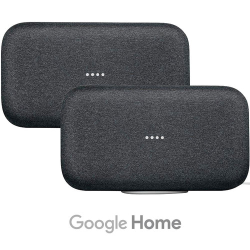 Google Home Max Premium Wifi Smart Speaker, Charcoal (GA00223-US) 2-Pack Bundle