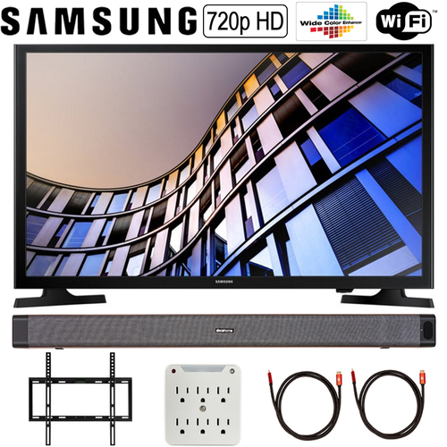 Samsung UN32M4500B 32`-Class HD Smart LED TV 2018 with Deco Home Soundbar Bundle