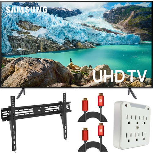 Samsung 55` RU7100 LED Smart 4K UHD TV(2019) (Renewed) UN55RU7100 + Wall Mount Kit