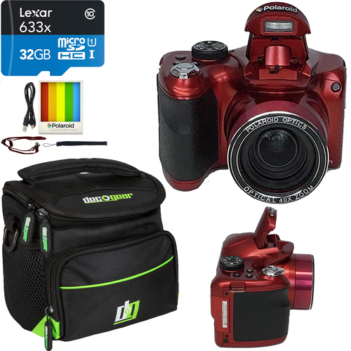Polaroid iE4038 Digital Camera Kit w/ 40x Optical Zoom 18MP HD Video 3` LCD Bundle