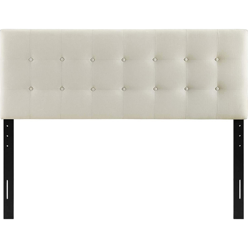Modway Emily Queen Upholstered Fabric Headboard in Ivory - Open Box