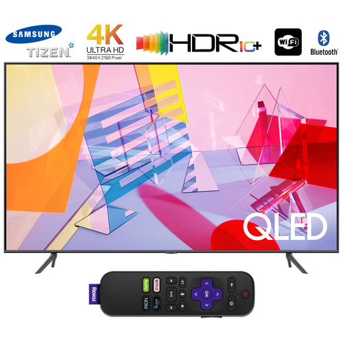 Samsung 55` Q60T QLED 4K UHD HDR Smart TV (2020) - Renewed with Roku Streaming Stick