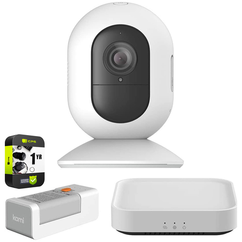 Kami 1080P Wire-Free Home Camera Kit, Wireless Security Camera w/ Warranty Bundle
