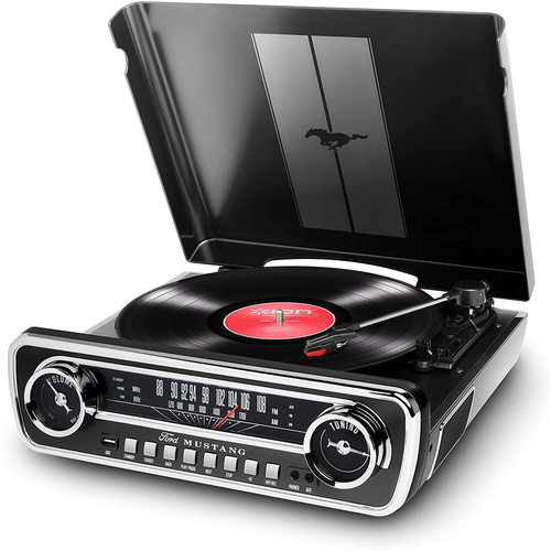 Ion Audio Mustang LP 4-in-1 Classic Car-Styles Music Center (Black) - (MUSTANGLPBKSTYXUS)