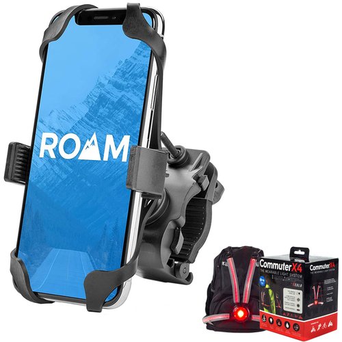 Roam Universal Premium Phone Mount for Bikes & Motorcycles + Wearable Rear Light