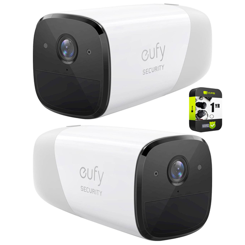Eufy Cam 2 Indoor/Outdoor Wi-Fi Wire-Free Add-On Security Camera White 2 Pack