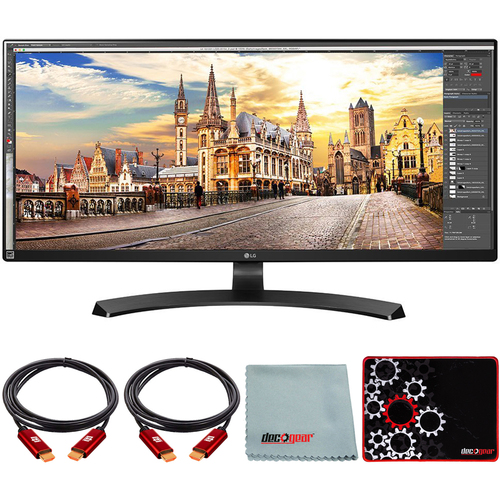 LG 34` 21:9 UltraWide FreeSync 2560 x1080 IPS Monitor with Mouse Pad Bundle