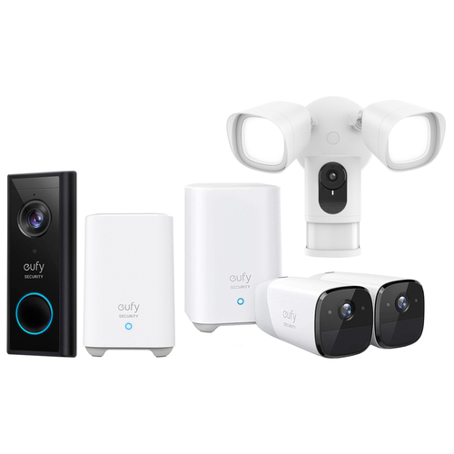 Eufy Cam 2 Wireless Home Security Camera System +Floodlight Camera +Video Doorbell