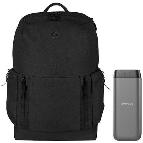 Victorinox Altmont Classic Deluxe Laptop Backpack, Black, 18.9-inch w/ 20,000mAh Power Bank