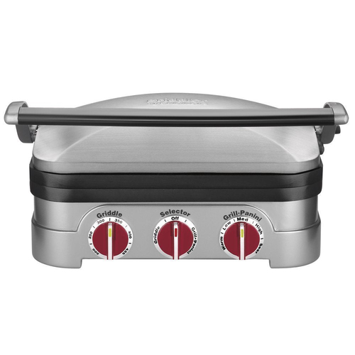 Cuisinart GR-4NW Multifunction Griddler w Waffle Plates Grill & Panini Press Red REFURBISH