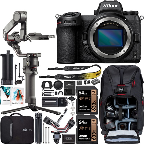 Nikon Z6II Mirrorless Camera Body Full Frame FX + DJI RS 2 Gimbal Filmmaker Kit Bundle